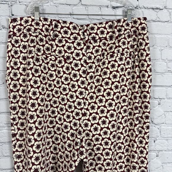 Gabi Fresh Giselle Floral Print Flare Bell Bottom Pants Womens 3X Burgundy Ivory - Picture 8 of 14